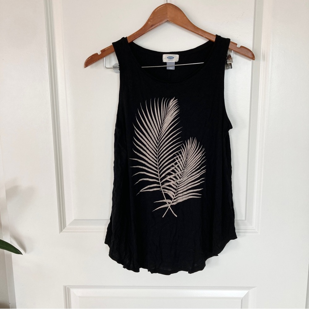 Old Navy Black Palm Tank